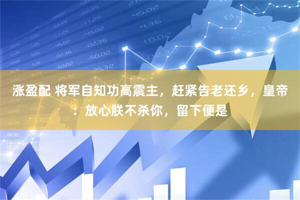 涨盈配 将军自知功高震主，赶紧告老还乡，皇帝：放心朕不杀你，留下便是