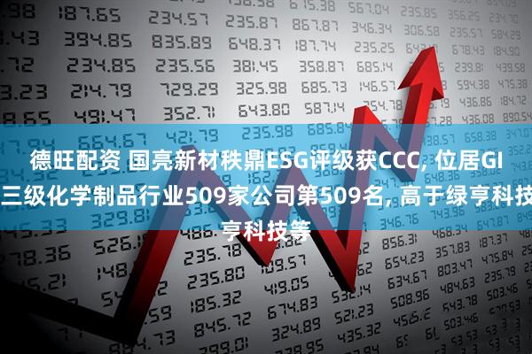 德旺配资 国亮新材秩鼎ESG评级获CCC, 位居GICS三级化学制品行业509家公司第509名, 高于绿亨科技等